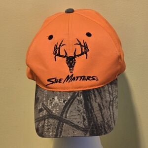 Outdoor Cap Co Size Matters Buck Skull Camouflage Q3 Neon Orange Camo Cap